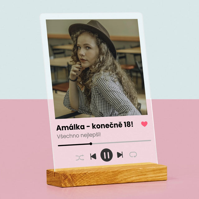 Fotka S Textem: Spotify Na 18. Narozeniny - Tisk Na Akrylovém Skle