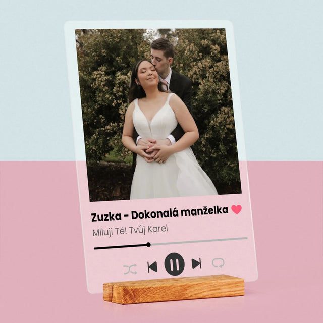 Fotka S Textem: Spotify Pro Manželku - Tisk Na Akrylovém Skle