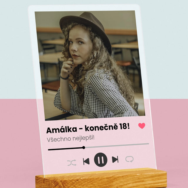 Fotka S Textem: Spotify Na 18. Narozeniny - Tisk Na Akrylovém Skle