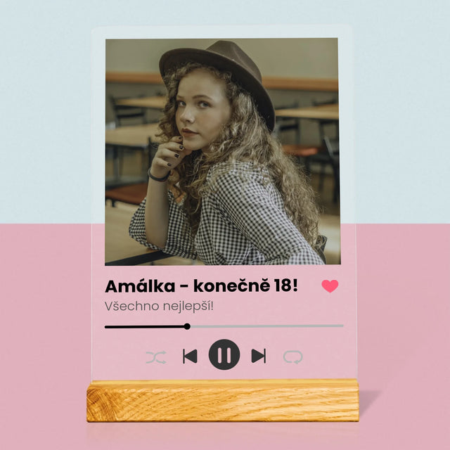 Fotka S Textem: Spotify Na 18. Narozeniny - Tisk Na Akrylovém Skle