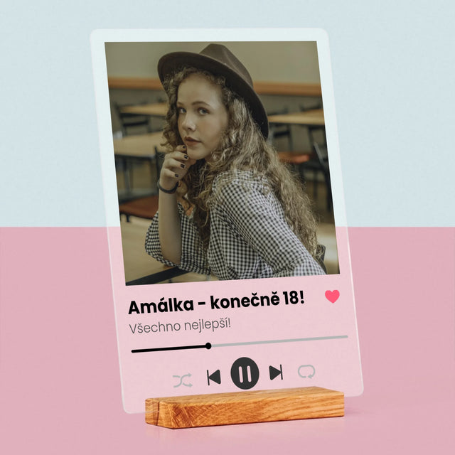 Fotka S Textem: Spotify Na 18. Narozeniny - Tisk Na Akrylovém Skle