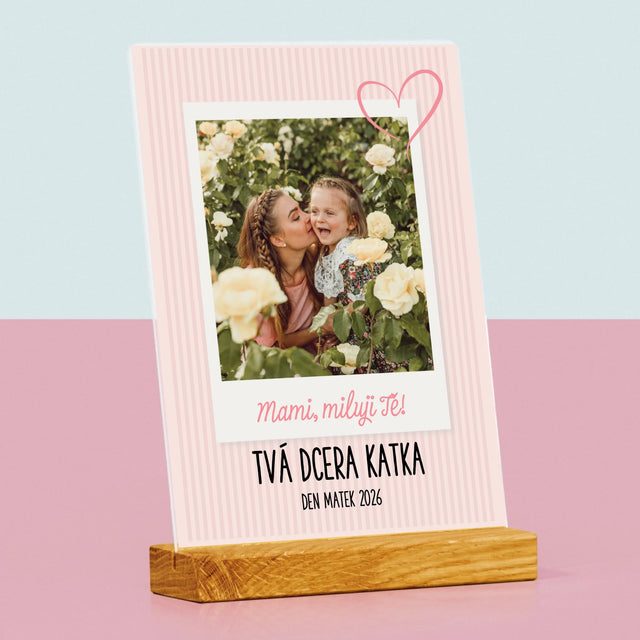 Fotka S Textem: Mami, Miluji Tě - Tisk Na Akrylovém Skle