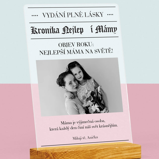 Obálka Časopisu: Kronika Nejlepší Mámy - Tisk Na Akrylovém Skle