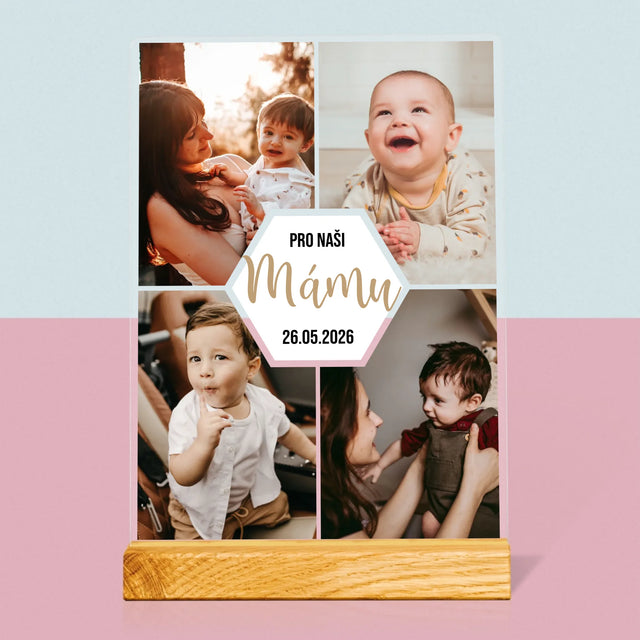 Fotokoláž: Pro Naši Mámu - Tisk Na Akrylovém Skle
