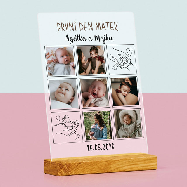 Fotokoláž: První Den Matek Kresby - Tisk Na Akrylovém Skle