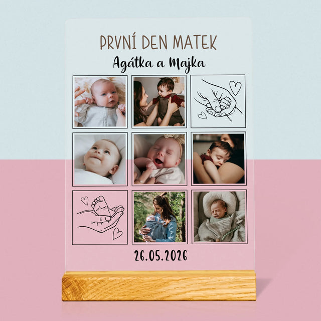 Fotokoláž: První Den Matek Kresby - Tisk Na Akrylovém Skle