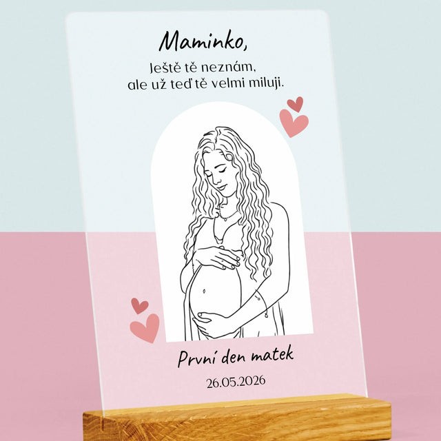 Fotka S Textem: Lineart Pro Maminku - Tisk Na Akrylovém Skle