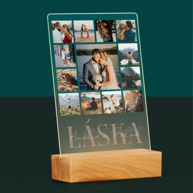 Fotokoláž: Láska Jména - Tisk Na Akrylovém Skle