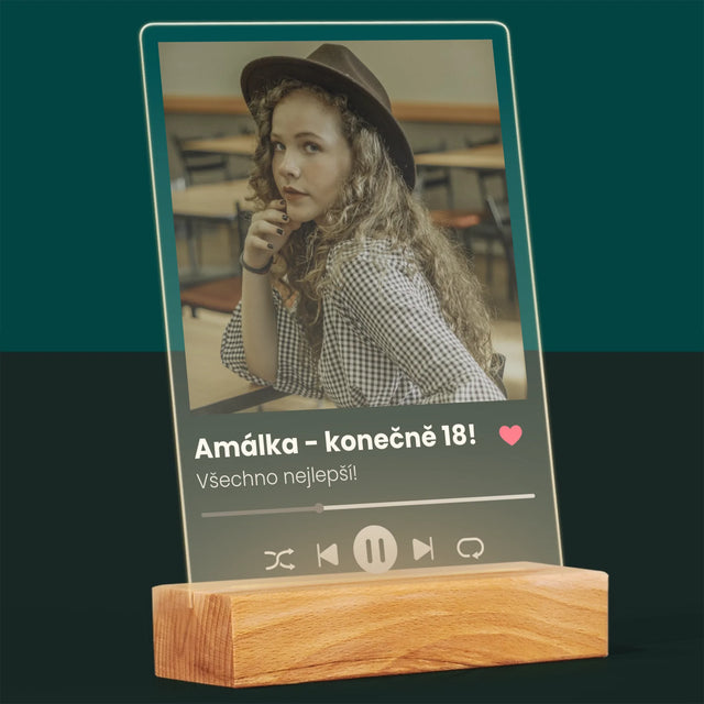 Fotka S Textem: Spotify Na 18. Narozeniny - Tisk Na Akrylovém Skle