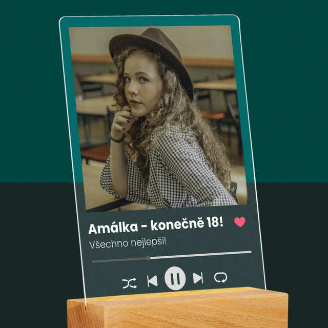 Fotka S Textem: Spotify Na 18. Narozeniny - Tisk Na Akrylovém Skle