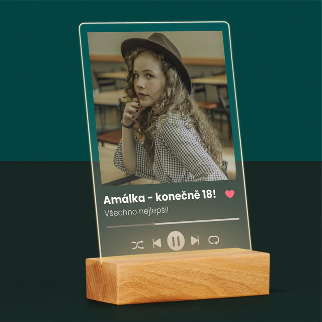 Fotka S Textem: Spotify Na 18. Narozeniny - Tisk Na Akrylovém Skle