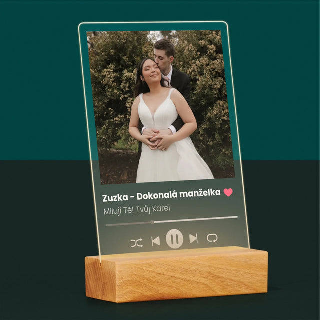 Fotka S Textem: Spotify Pro Manželku - Tisk Na Akrylovém Skle