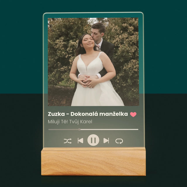 Fotka S Textem: Spotify Pro Manželku - Tisk Na Akrylovém Skle