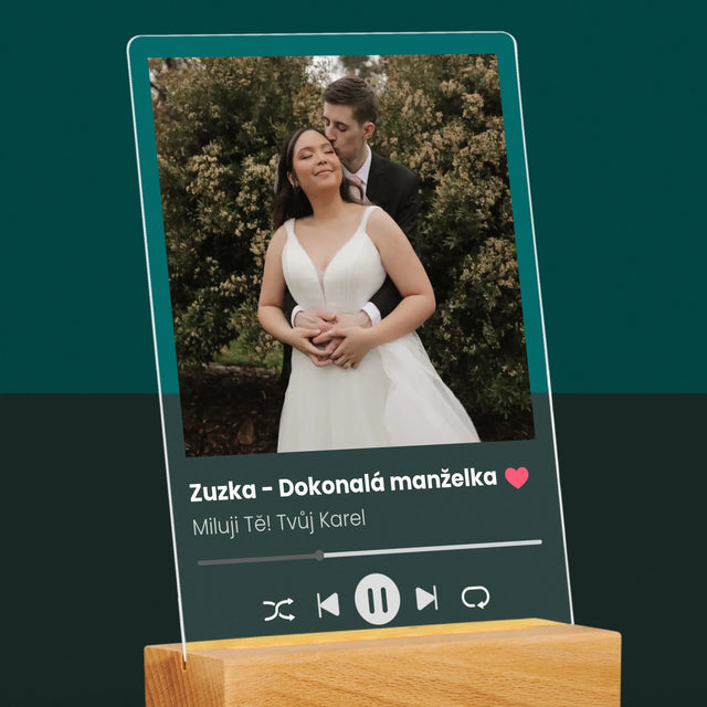 Fotka S Textem: Spotify Pro Manželku - Tisk Na Akrylovém Skle