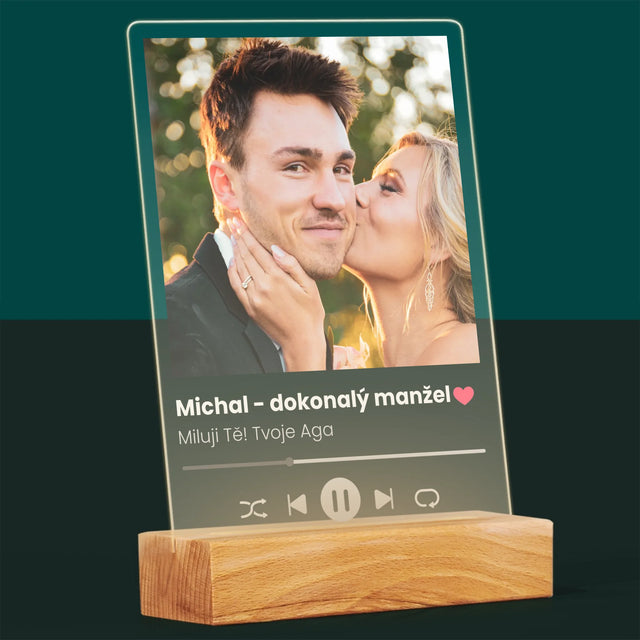 Fotka S Textem: Spotify Pro Manžela - Tisk Na Akrylovém Skle