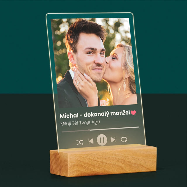 Fotka S Textem: Spotify Pro Manžela - Tisk Na Akrylovém Skle