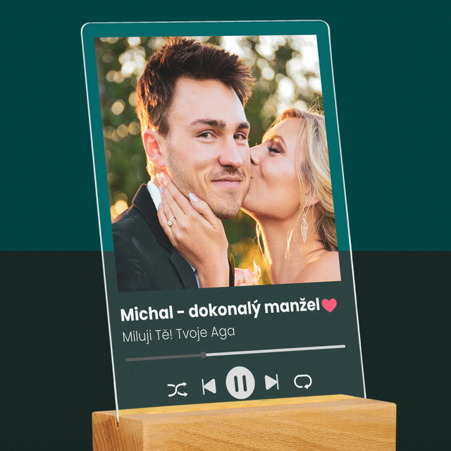 Fotka S Textem: Spotify Pro Manžela - Tisk Na Akrylovém Skle