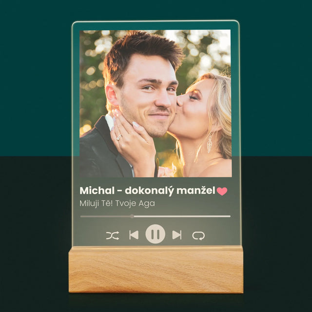 Fotka S Textem: Spotify Pro Manžela - Tisk Na Akrylovém Skle