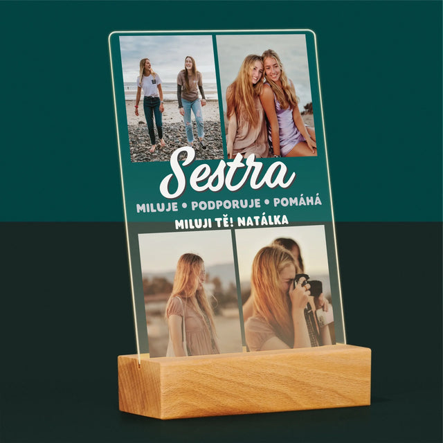 Fotokoláž: Milovaná Sestra - Tisk Na Akrylovém Skle