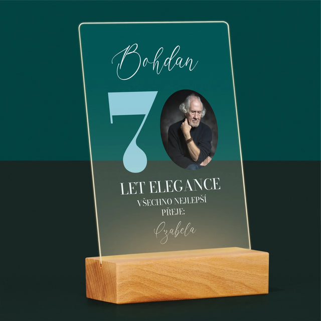Fotka S Textem: 70 Let Elegance - Tisk Na Akrylovém Skle