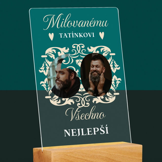 Slovo Z Fotek: Milovanému Tatínkovi K Jeho 60. Narozeninám - Tisk Na Akrylovém Skle