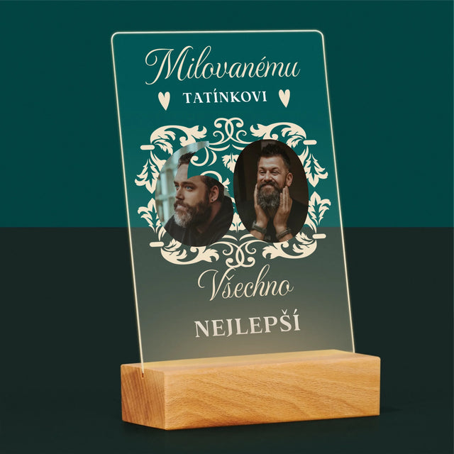 Slovo Z Fotek: Milovanému Tatínkovi K Jeho 60. Narozeninám - Tisk Na Akrylovém Skle