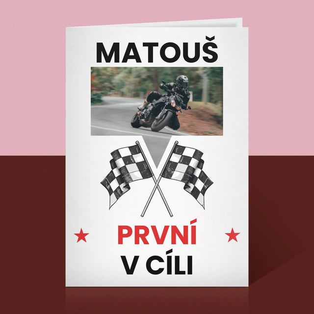 Fotka S Textem: První V Cíli - Přání