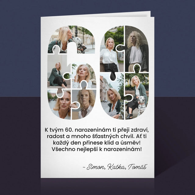 Tvar Z Fotek: 60 Narozeniny Puzzle - Přání