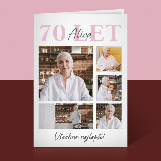 Fotokoláž: 70 Let Všechno Nejlepší  - Přání