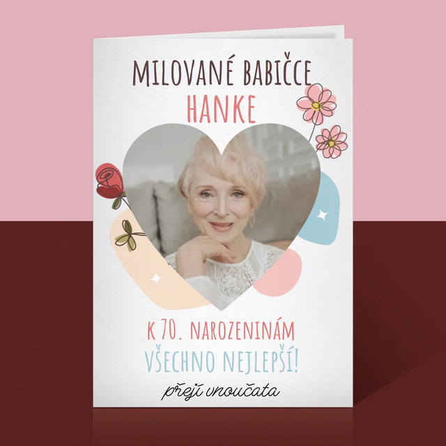 Fotka S Textem: Milované Babičce K Narozeninám - Přání