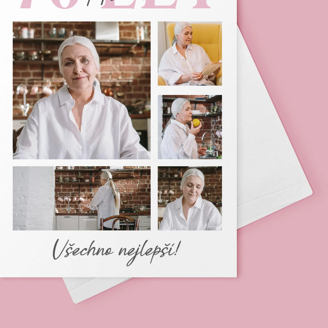 Fotokoláž: 70 Let Všechno Nejlepší  - Přání
