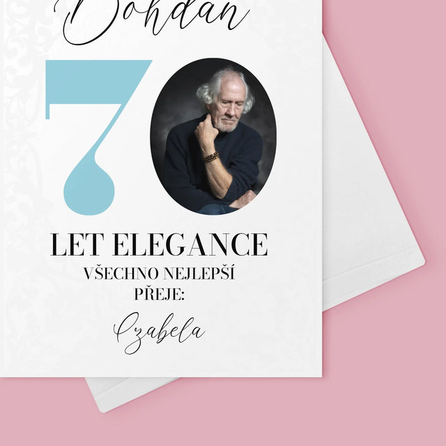 Fotka S Textem: 70 Let Elegance - Přání