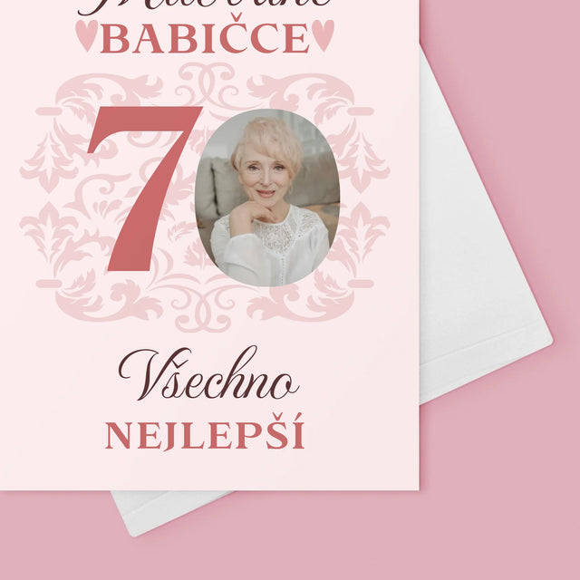 Fotka S Textem: Milované Babičce Všechno Nejlepší - Přání