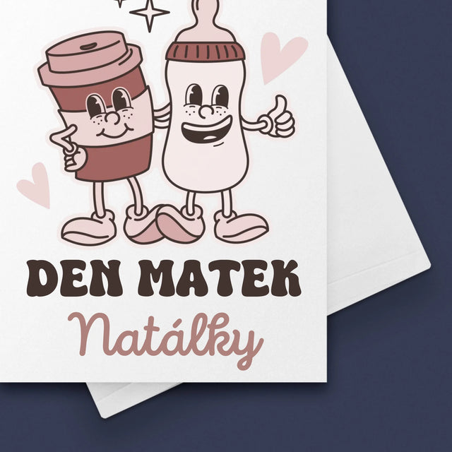 Jméno A Nápis: První Den Matek Káva Mléko - Přání