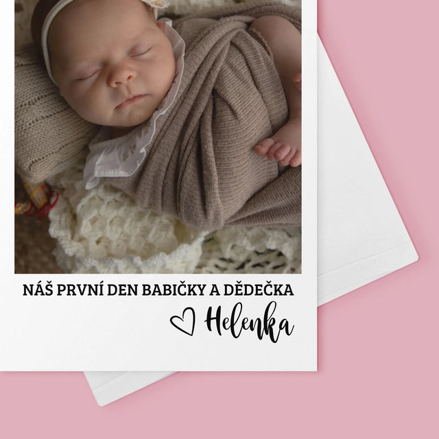 Fotka S Textem: První Den Babičky A Dědečka - Přání