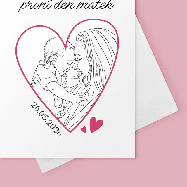 Fotka S Textem: Lineart První Den Matek - Přání