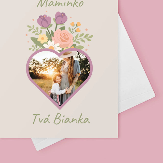 Fotka S Textem: Miluji Tě Mami, Květiny - Přání