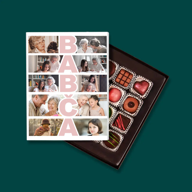 Fotokoláž: Babička - Pralinky