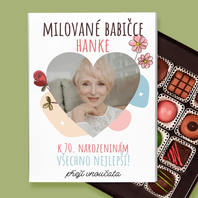Fotka S Textem: Milované Babičce K Narozeninám - Pralinky