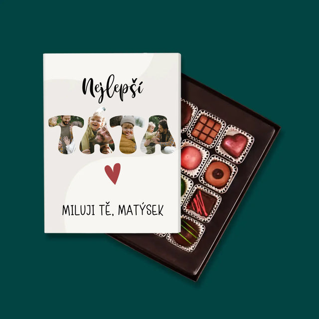 Fotka S Textem: Nejlepší Táta Srdce - Pralinky