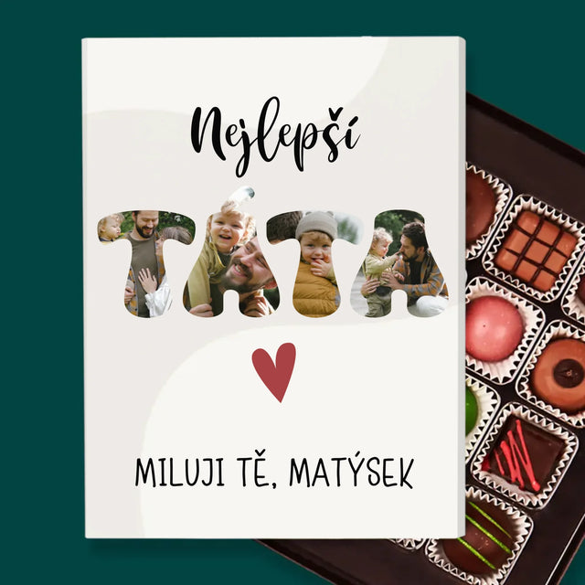 Fotka S Textem: Nejlepší Táta Srdce - Pralinky