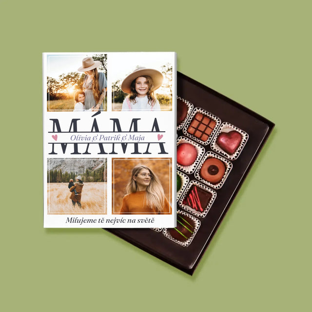 Fotokoláž: Máma Jména - Pralinky