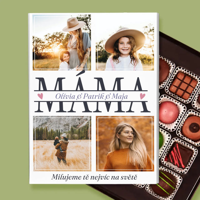 Fotokoláž: Máma Jména - Pralinky