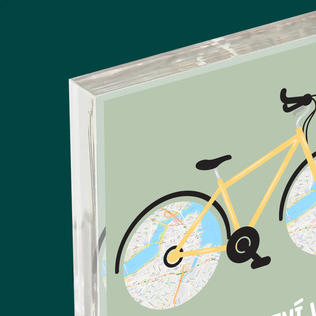 Mapa Města: Cyklistický Rekord - Akrylový Blok