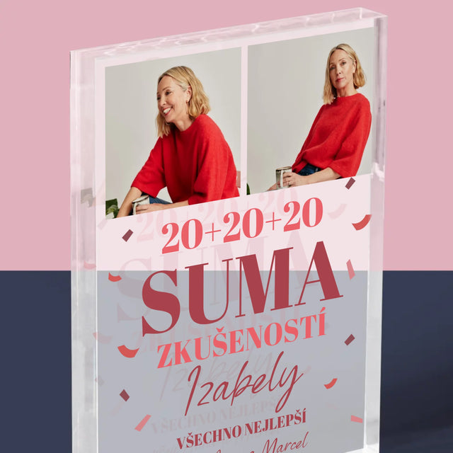 Fotokoláž: Suma Zkušeností - Akrylový Blok