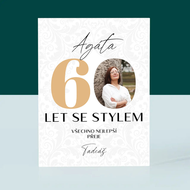 Fotka S Textem: 60 Let Se Stylem - Akrylový Blok