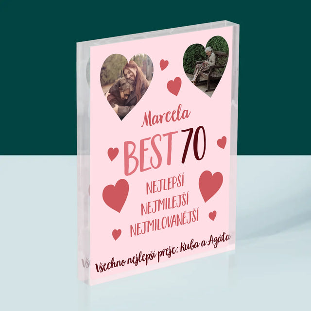 Fotokoláž: Best 70 - Akrylový Blok