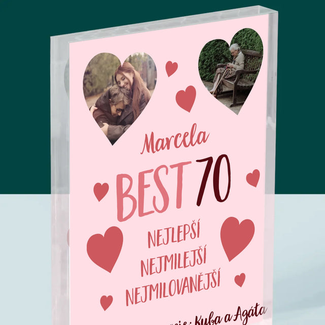 Fotokoláž: Best 70 - Akrylový Blok