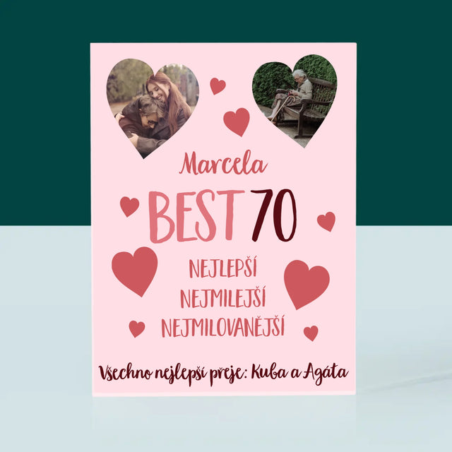 Fotokoláž: Best 70 - Akrylový Blok