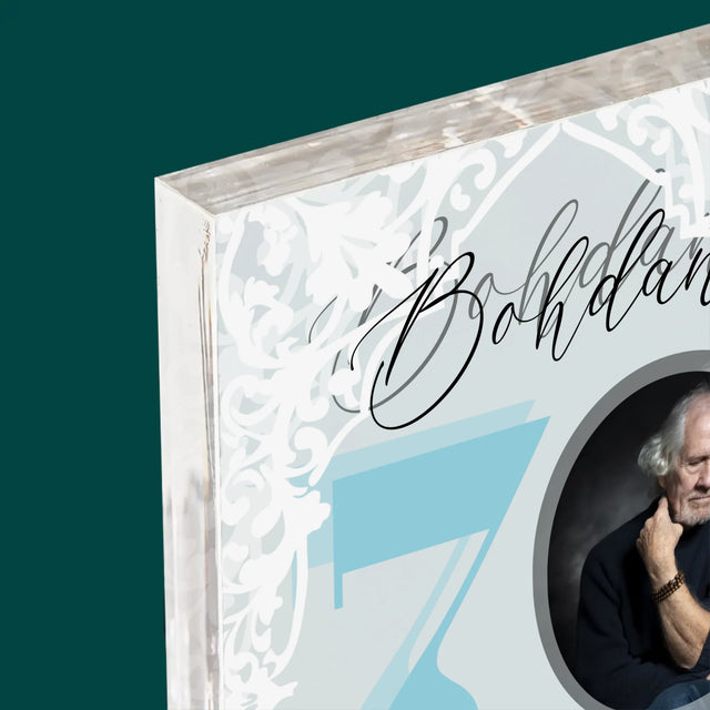 Fotka S Textem: 70 Let Elegance - Akrylový Blok